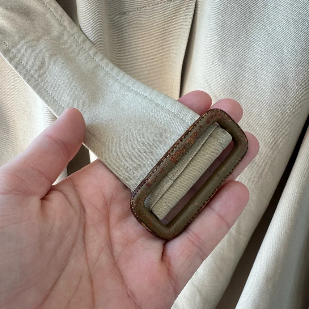 Vintage Burberrys London Trench Coat Nova Check Lined Beige Belted Classic - Picture 12 of 14